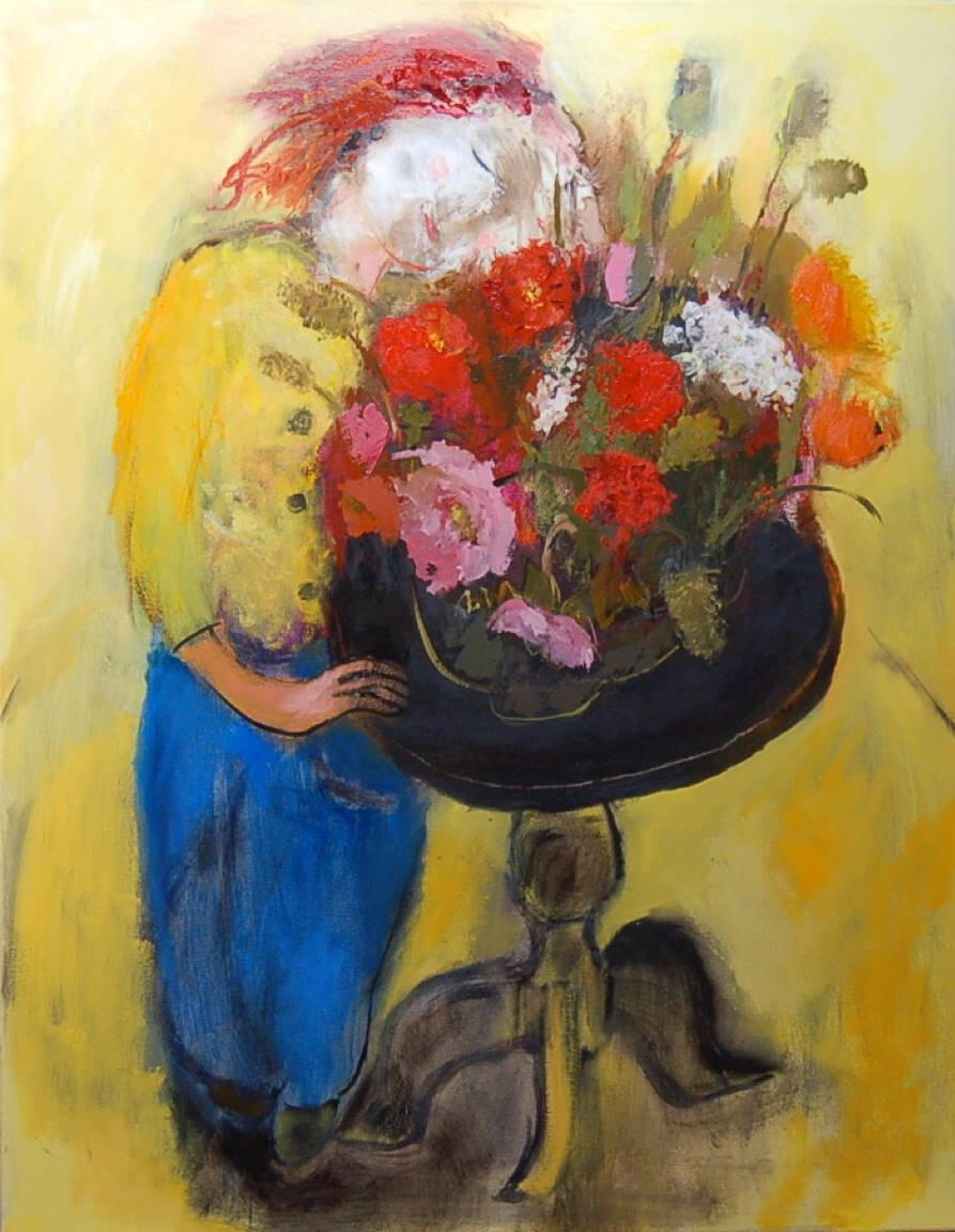 Figure with Table and Flowers Figure with Table and Flowers